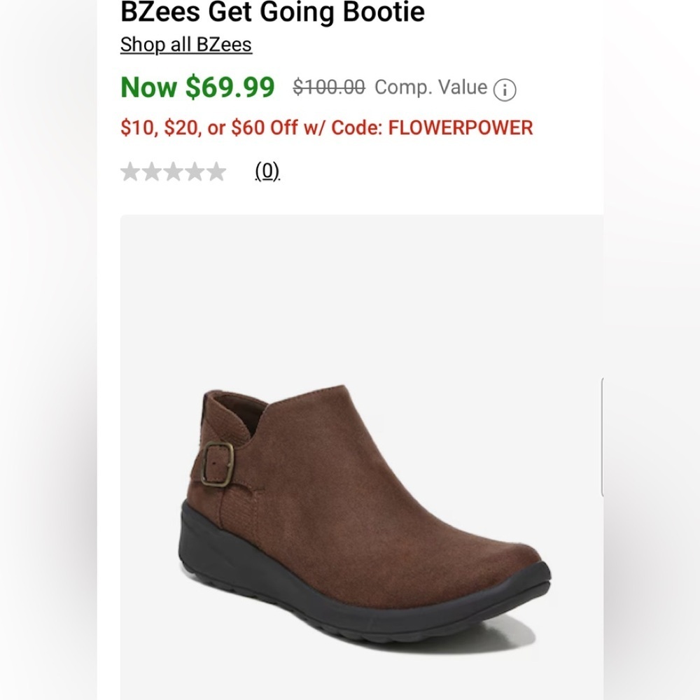 BZees Get Going Bootie size 8 Brown